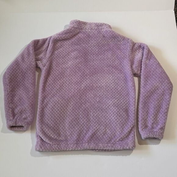 Columbia Fire Side Jacket Girls L Purple/ Lavender Full Zip Fleece Mock Neck - Picture 3 of 15